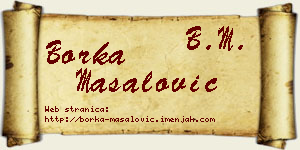 Borka Masalović vizit kartica